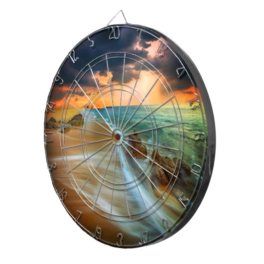 Zonnetijd over het Zee dartboard Dartbord (Voorkant Rechts)