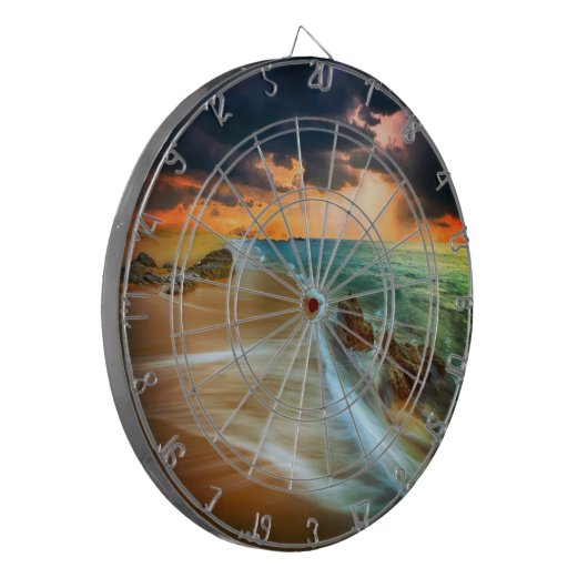 Zonnetijd over het Zee dartboard Dartbord (Voorkant Links)