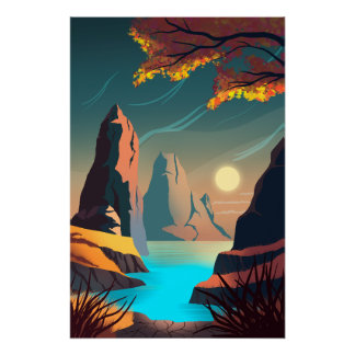 Zonnetijd over het zee perfect poster