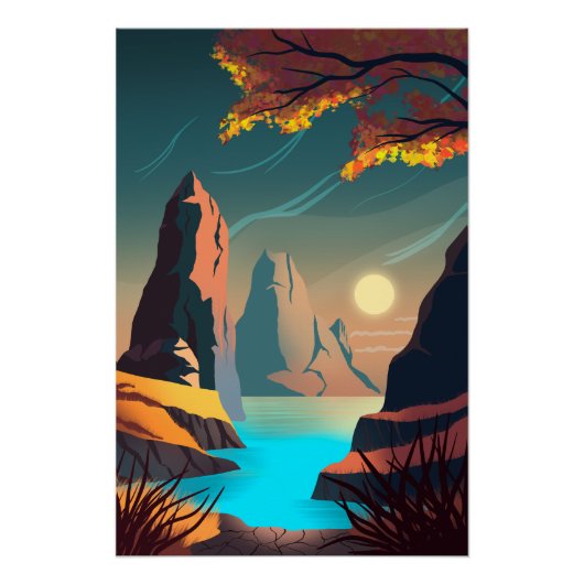 Zonnetijd over het zee perfect poster (Voorkant)