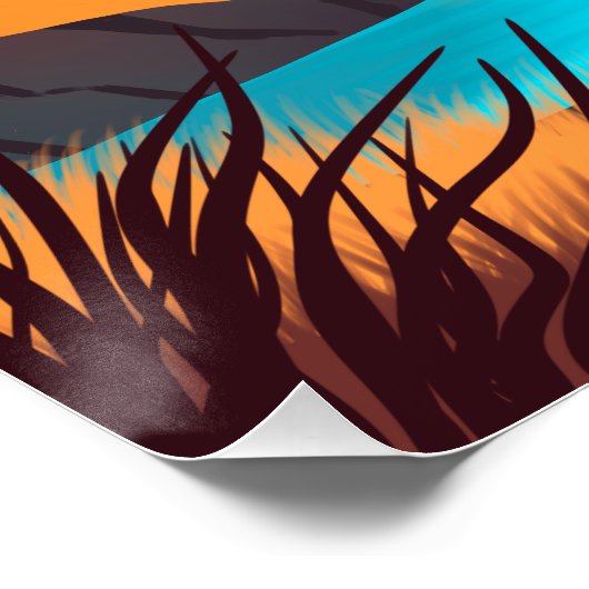 Zonnetijd over het zee perfect poster (Hoek)