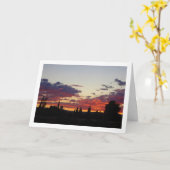 Zonnetijd rond de boom Silhouette Kaart (Gele Bloem)