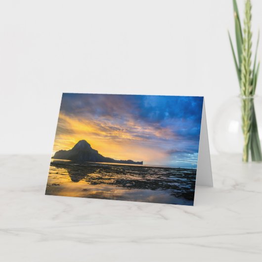 Zonnetijd van de baai van El Nido Kaart (Voorkant)
