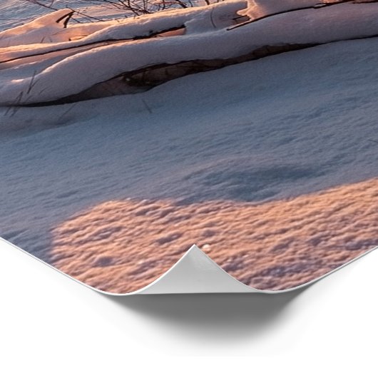 Zonnetijd voor de wintersneeuwkust van het zee poster (Hoek)