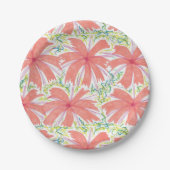 Zonnetropische Borden voor bloempapier Papieren Bordje (Voorkant)