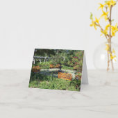 Zonnetuin en fontein op een blanco briefkaart (Gele Bloem)