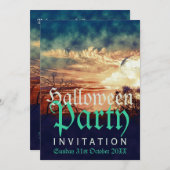 Zonneuitnodigingen van het land van de Halloween M Kaart (Voorkant / Achterkant)