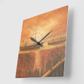 Zonneuur in het verleden vierkante klok (Hoek)