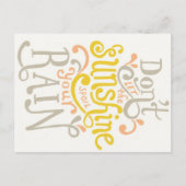 Zonneuwen en Regen briefkaart (Voorkant)