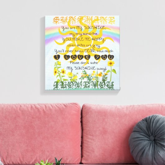 Zonneuwen en regenbogen canvas afdruk (Insitu (Woonkamer))