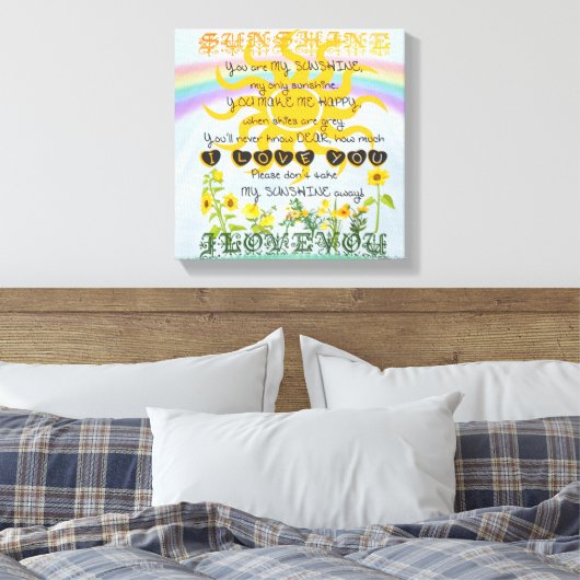 Zonneuwen en regenbogen canvas afdruk (Insitu (Slaapkamer))