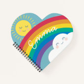 Zonneuwen en regenbogen Harten Notitieboek (Voorkant)