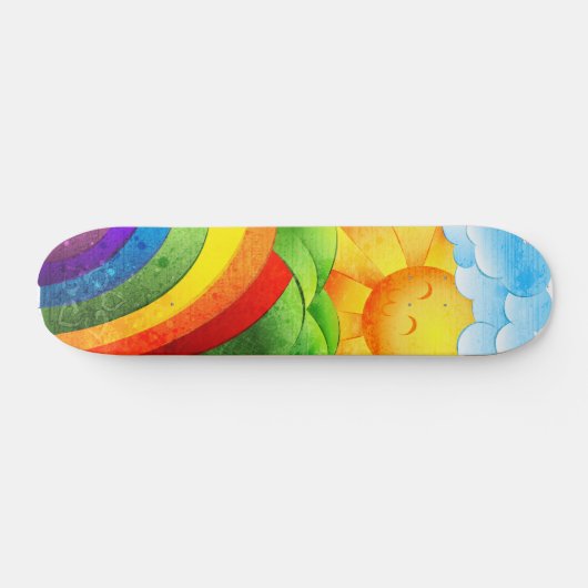 Zonneuwen en regenbogen skateboard (Horizontaal)