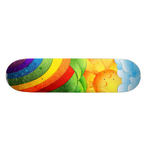 Zonneuwen en regenbogen skateboard