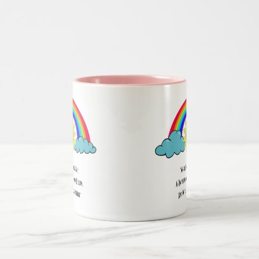 Zonneuwen en regenbogen tweekleurige koffiemok (Center)