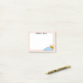 Zonneuwen en wolken op maat post-it® notes (Op bureau)