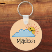 Zonneuwen en wolken op maat sleutelhanger (Voorkant)