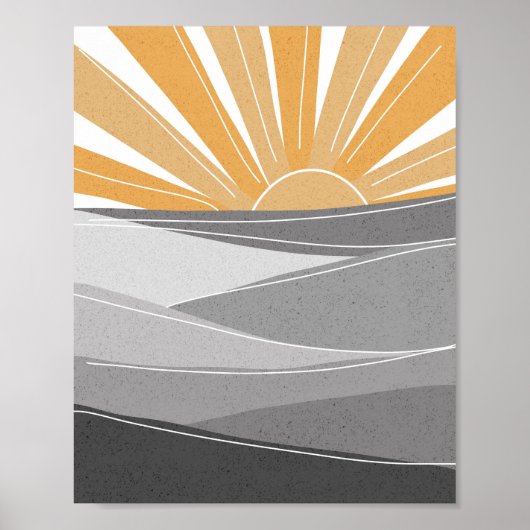 Zonneuwzonneschijn op de grijze schaduw poster (Voorkant)