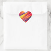 Zonnevaste Abstracte kleuren - Hart - Sticker (Tas)