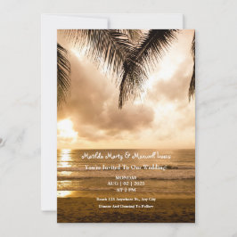 Zonnevaste Romance: Beach Wedding Kaart