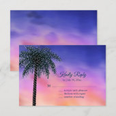 Zonnevaste RSVP van tekenlamppalm Kaartje (Voorkant / Achterkant)