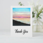 Zonnevaste stranspuitkunst bedankkaart (Staand voorkant)