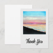 Zonnevaste stranspuitkunst bedankkaart (Voorkant / Achterkant)