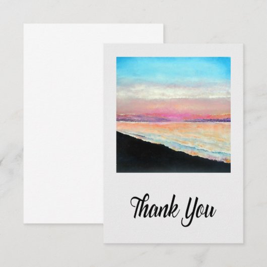 Zonnevaste stranspuitkunst bedankkaart (Voorkant / Achterkant)