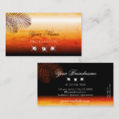 Zonnevaste Waterverven Palm Leaves Diamonds Stijlv Visitekaartje (Voorkant / Achterkant)
