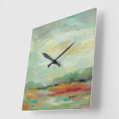 Zonneveld Abstracte afdrukken | Silvia Vassileva Vierkante Klok (Hoek)