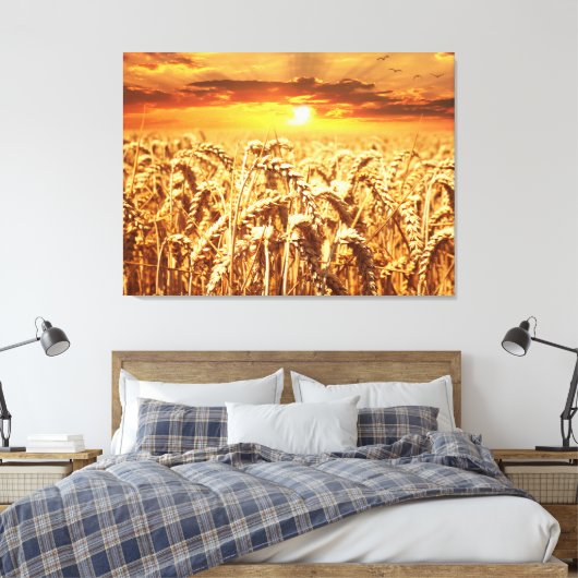 Zonneveld en warmteveld canvas afdruk (Insitu (Slaapkamer))