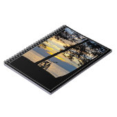 Zonnever over het meer met fietsenlaptop notitieboek (Linkerzijde)