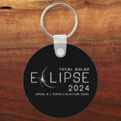 Zonneverduistering 2024 Aangepaste locatie Herdenk Sleutelhanger (Voorkant)