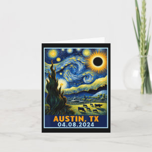 Zonneverduistering 2024 Austin Texas Van Gogh Ster Kaart