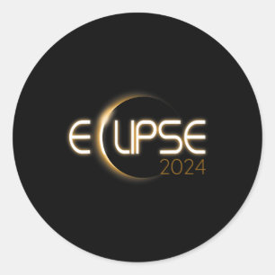 Zonneverduistering 2024 Crescent Sun Design Ronde Sticker