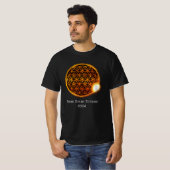 Zonneverduistering 2024 Gouden Sprankelende Bloem T-shirt (Voorkant volledig)
