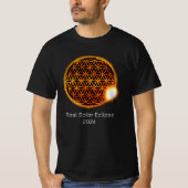 Zonneverduistering 2024 Gouden Sprankelende Bloem  T-shirt (Voorkant)