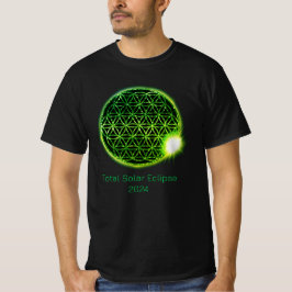 Zonneverduistering 2024 Groene sprankelende bloem  T-shirt