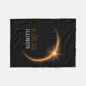 Zonneverduistering 2024 Illinois Totality Spring 4 Fleece Deken (Voorkant (Horizontaal))