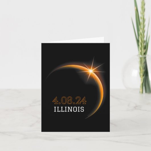 Zonneverduistering 2024 Illinois Totality Spring 4 Kaart (Voorkant)