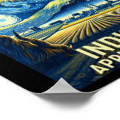 Zonneverduistering 2024 Indiana Sterrennacht Poster (Hoek)