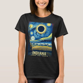 Zonneverduistering 2024 Indiana Sterrennacht T-shirt