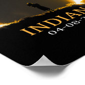 Zonneverduistering 2024 Indiana Totaal Zonneverdui Poster (Hoek)