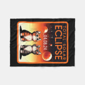 Zonneverduistering 2024 Katten Totaal Zonneverduis Fleece Deken (Voorkant (Horizontaal))