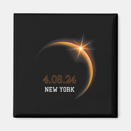 Zonneverduistering 2024 New York Totality Spring 4 Magneet (Voorkant)