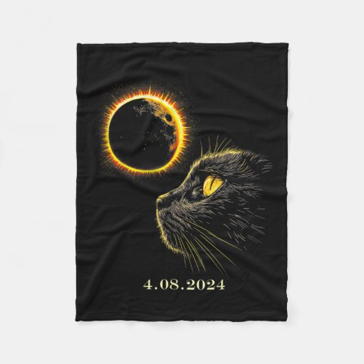 Zonneverduistering 2024 Shirt Totale verduistering Fleece Deken (Voorkant)