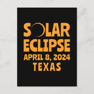 Zonneverduistering 2024 Texas Briefkaart