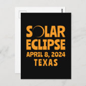 Zonneverduistering 2024 Texas Briefkaart (Voorkant / Achterkant)