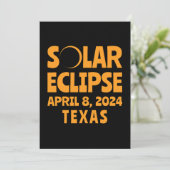Zonneverduistering 2024 Texas Kaart (Staand voorkant)