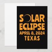Zonneverduistering 2024 Texas Kaart (Voorkant / Achterkant)